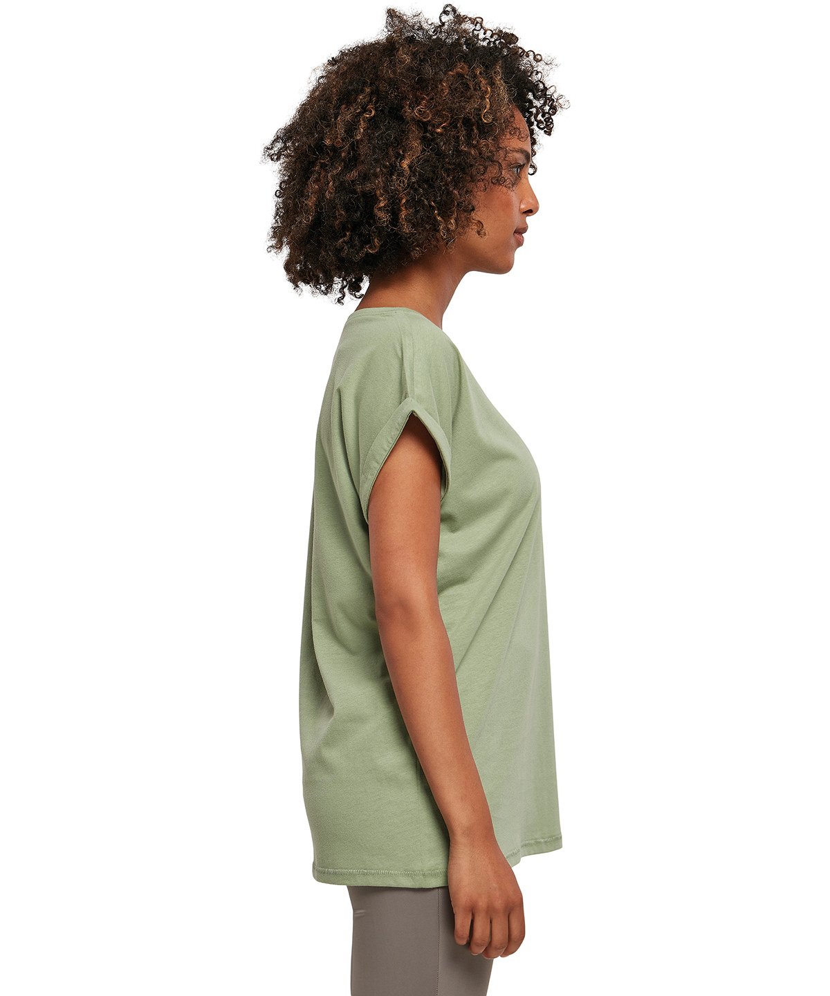 BY021  Women's extended shoulder tee