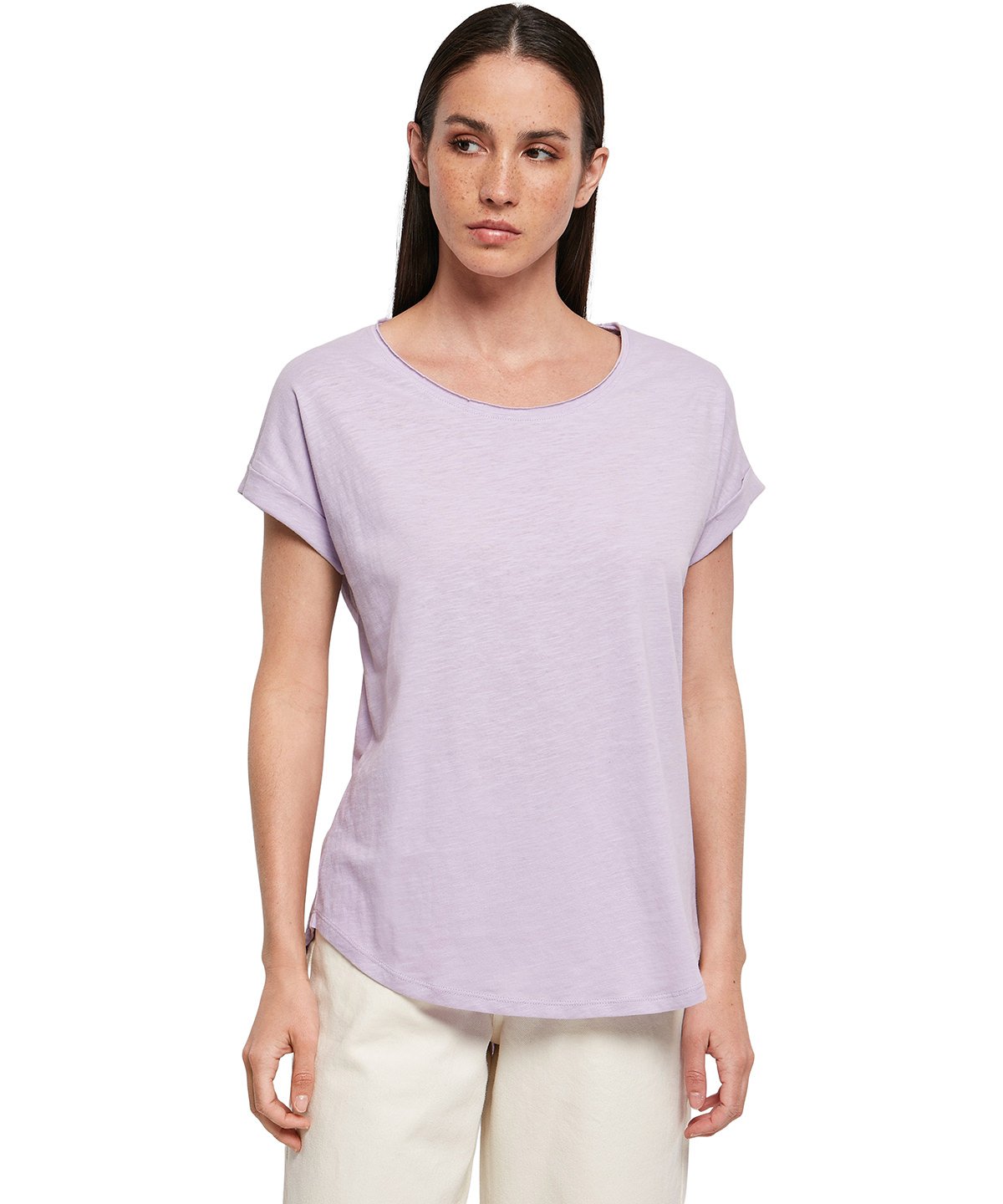 BY036  Women's long slub tee