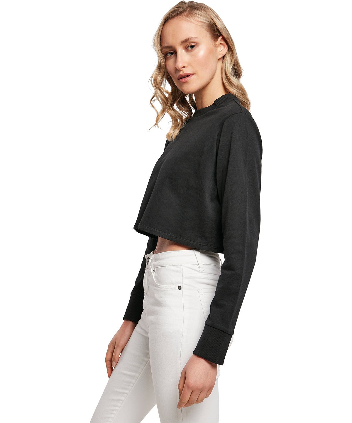 BY131 Women's terry cropped crew