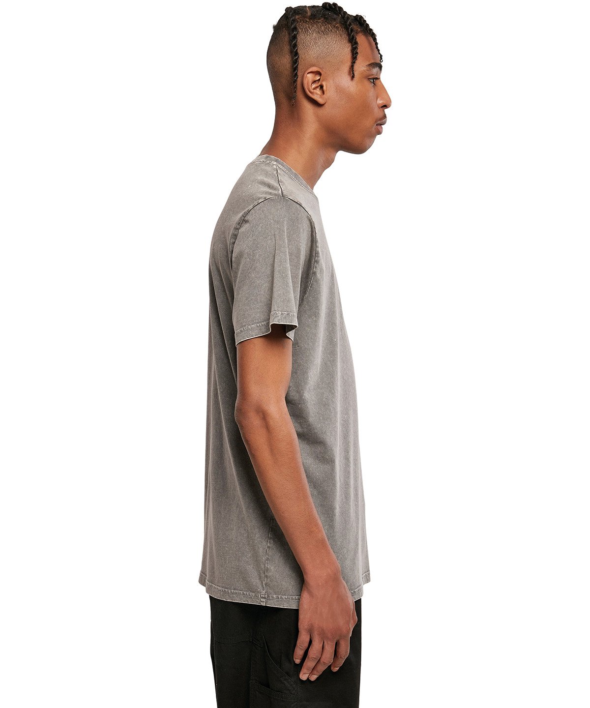 BY190  Acid washed round neck tee