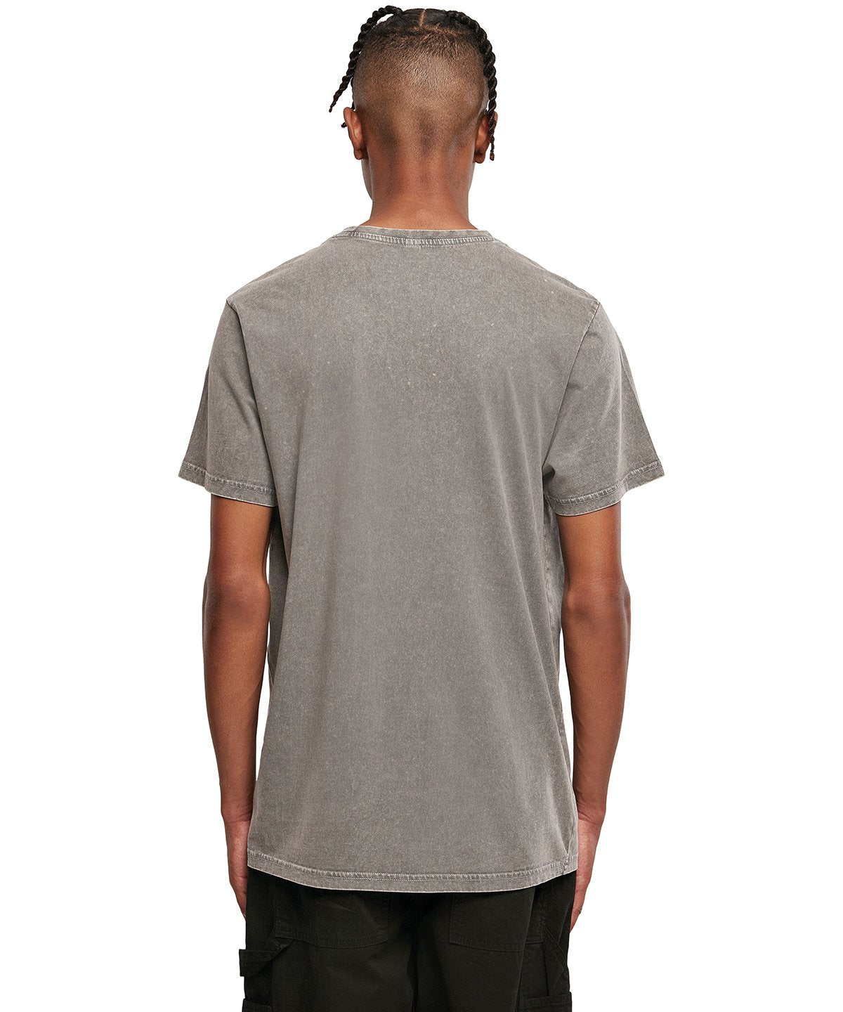 BY190  Acid washed round neck tee