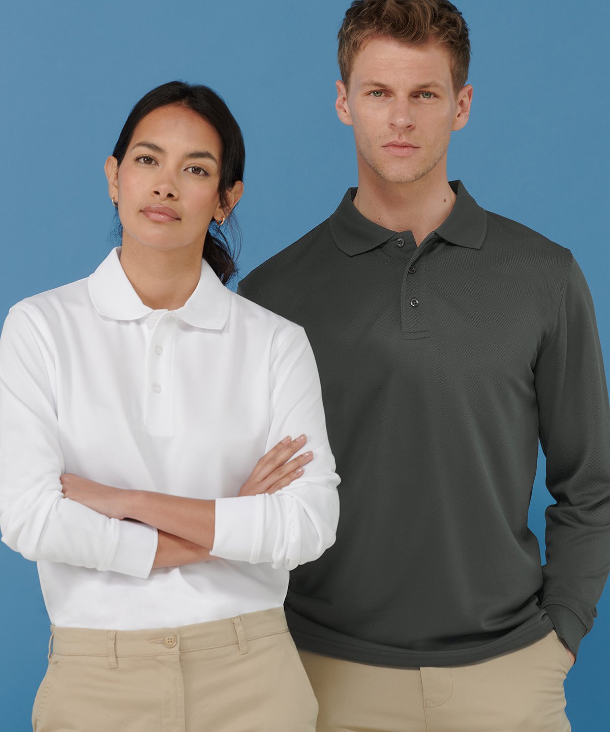 HB478 Long sleeve Coolplus® polo shirt