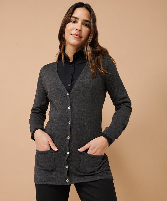 HB723  Women's v-button cardigan