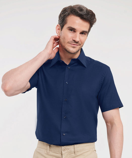 J923M Short sleeve easycare tailored Oxford shirt