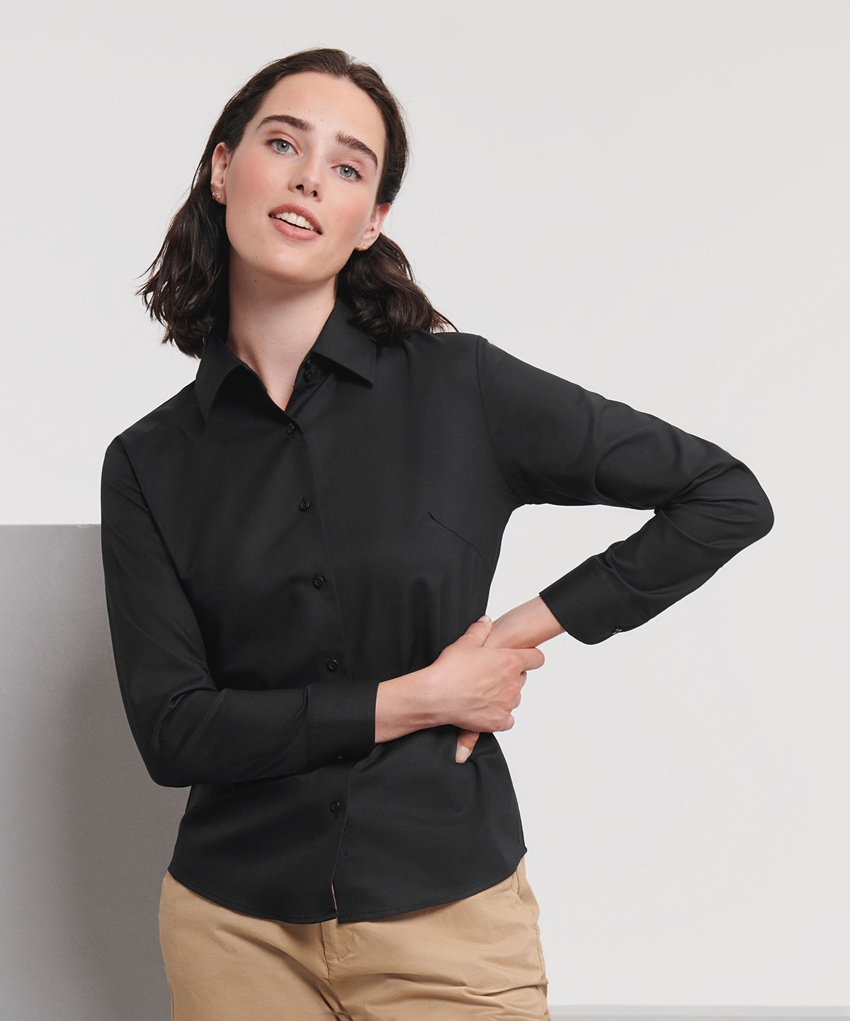 J932F Women's long sleeve easycare Oxford shirt