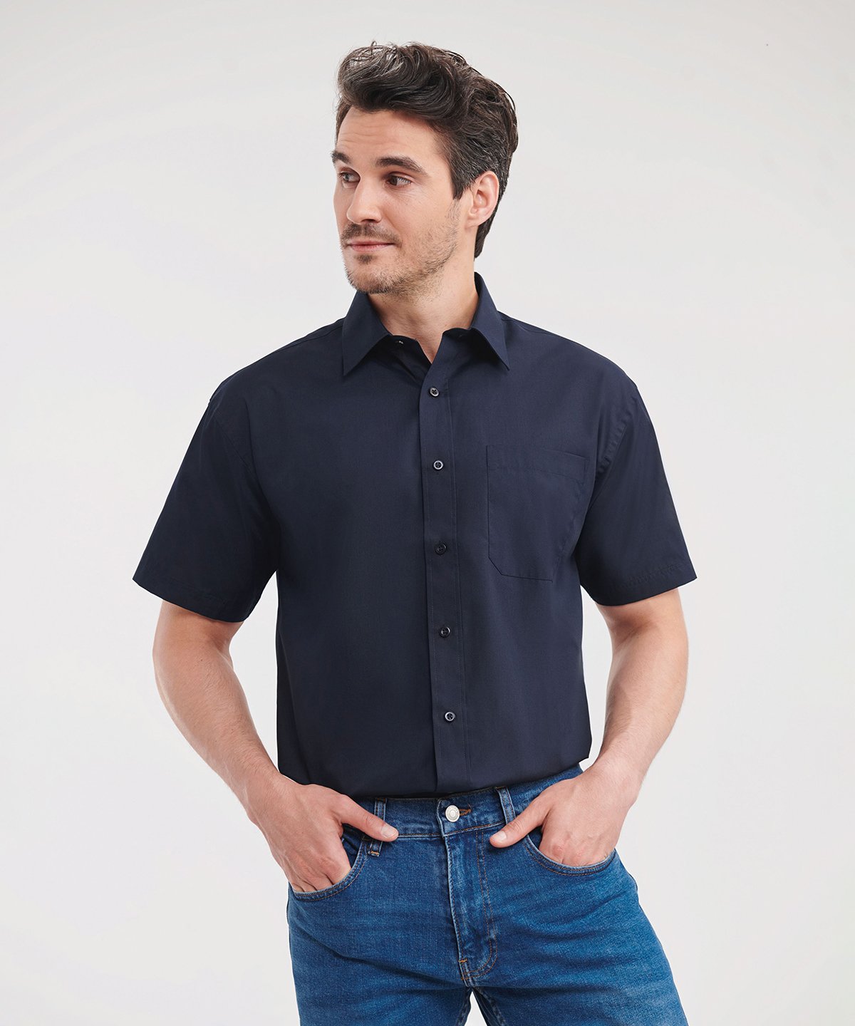 J935M Short sleeve polycotton easycare poplin shirt