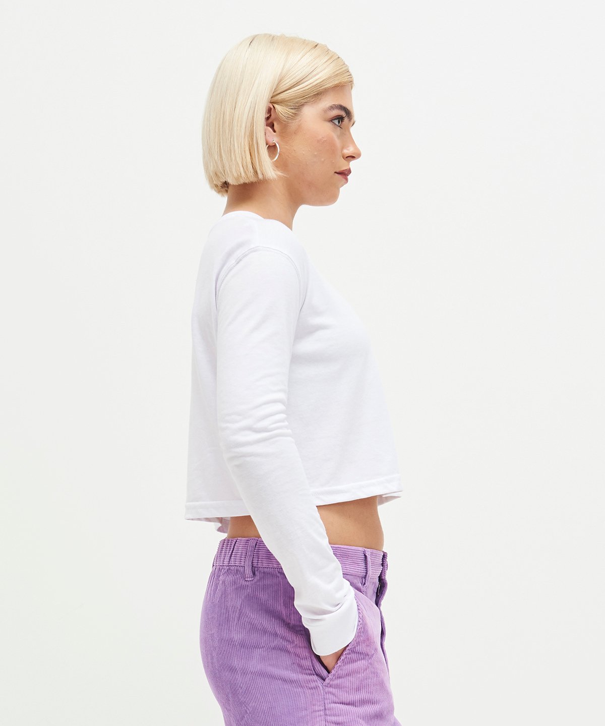 JT016  Women's long sleeve cropped T