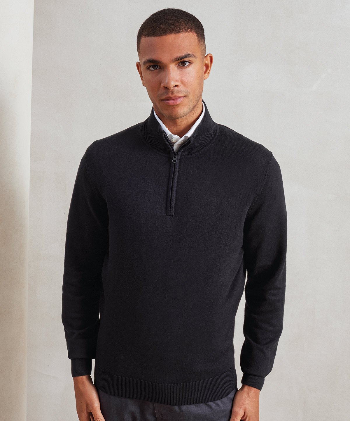 PR695 ¼ zip knitted sweater