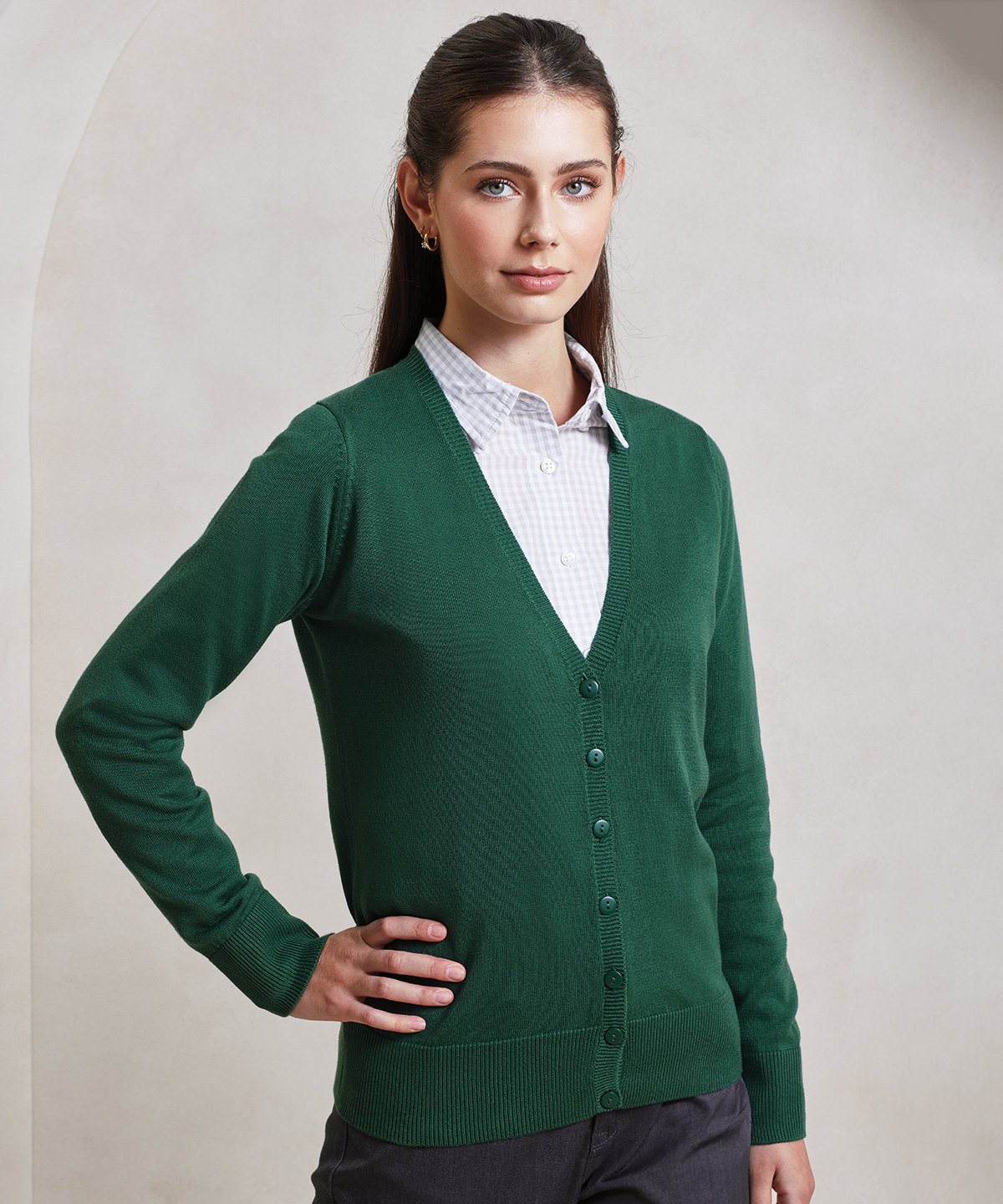PR697  Women's button-through knitted cardigan